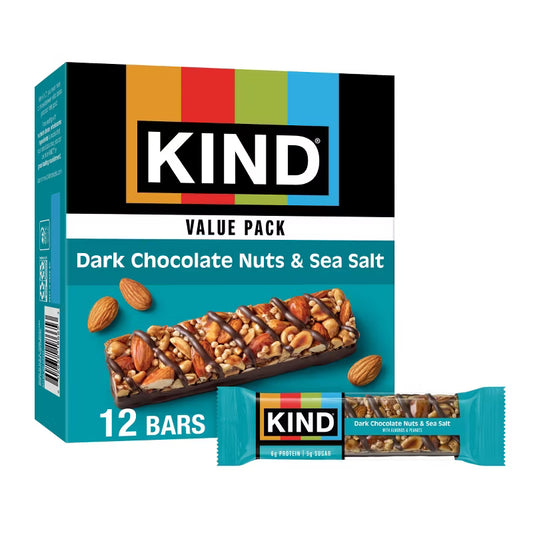 Kind Dark Chocolate Nuts & Sea Salt Gluten Free Bars (12-pack)